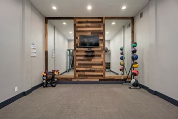 Fitness center including tv and music system